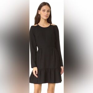 EUC Club Monaco Sandraya Cold-Shoulder Mini Dress in Black; Size 00